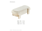 Gaeta Oval Storage Bench dimensions: 48.8 in wide, 21.2 in deep, 16.9 in high