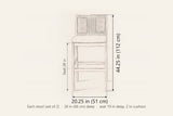 Ganzirri bar stool dimensions: each stool 20.25 in wide, 44.25 in high, seat 28 in, 26 in deep