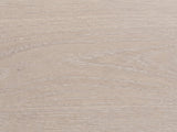 Close-up of the Gemona 41-Inch Cerused Oak 5-Drawer Chest: the cerused oak grain with white-filled pores