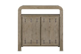 Gimigliano 42-Inch 2-Door Knotty Oak Veneer Bar Cabinet with Wine Storage, front view