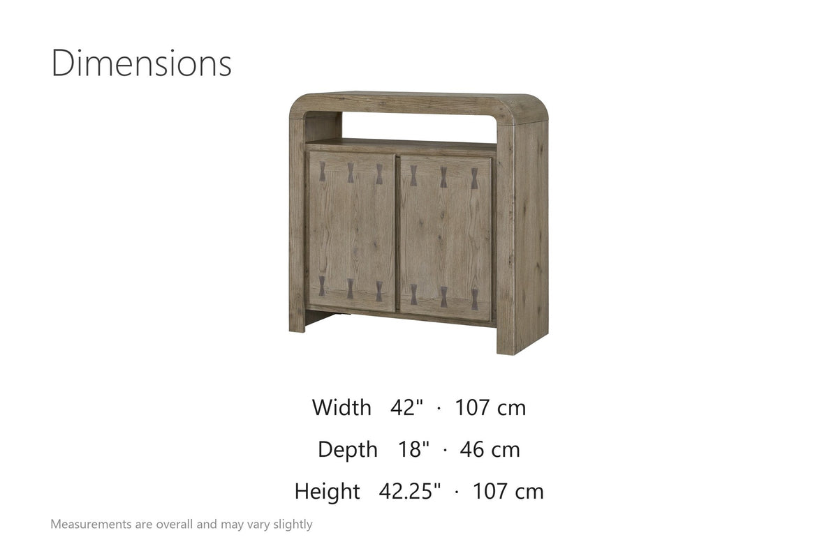 Gimigliano 42-Inch 2-Door Knotty Oak Veneer Bar Cabinet with Wine Storage dimensions