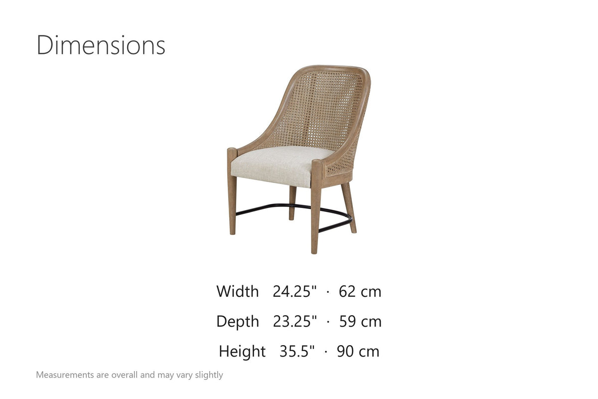 Gioiosa Cane-Back Upholstered Wood Dining Chair (Set of 2) dimensions