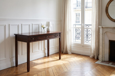 Gizzeria 48-Inch 2-Drawer Solid Wood Shaker Writing Desk with Keyboard Tray in a Paris salon