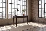 Gizzeria 48-Inch 2-Drawer Solid Wood Shaker Writing Desk with Keyboard Tray in a city loft
