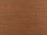 Close-up of the Gorizia 62-Inch Warm Walnut 6-Drawer Dresser: the warm walnut veneer of the top