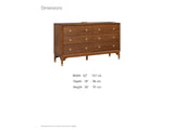 Gorizia 62-Inch Warm Walnut 6-Drawer Dresser dimensions: 62.0 in wide, 18.0 in deep, 36.0 in high