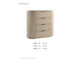 Gradisca 50-Inch Light Oak 4-Drawer Chest dimensions: 50.0 in wide, 20.0 in deep, 45.0 in high