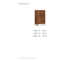 Grado 34-Inch Warm Walnut 5-Drawer Chest dimensions: 34.0 in wide, 18.0 in deep, 56.0 in high