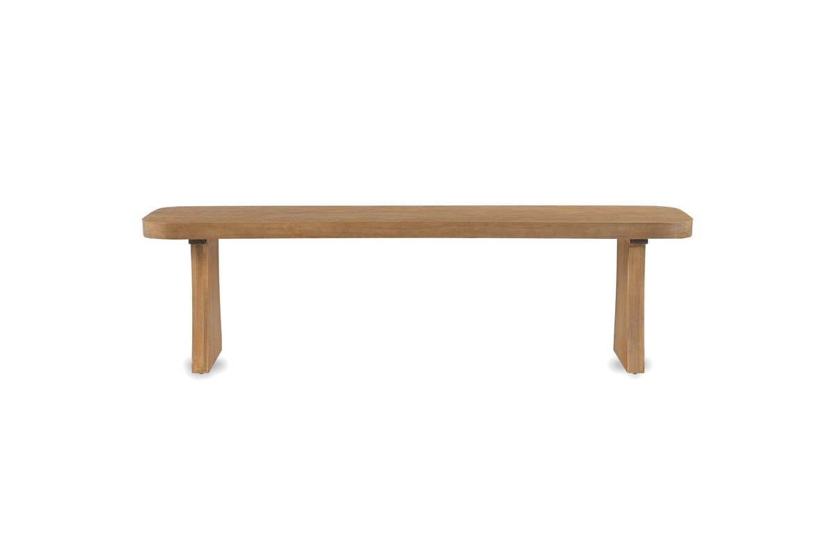 Grisolia 63-Inch Solid Pine Dining Bench, Seats 3, front view