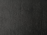 Close-up of the Grottole Black Mango Ribbed Drum Side Table: the black-stained mango grain of the top