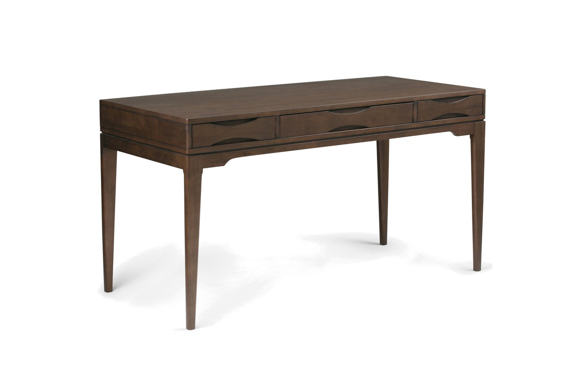 Guardavalle 60-Inch 2-Drawer Solid Wood Mid-Century Writing Desk with Keyboard Tray on a white background