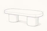 Pencil sketch of the Gubbio bench, drawn from the same three-quarter view