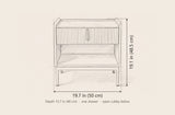 Guspini nightstand dimensions: 19.7 in wide, 19.1 in high, 15.7 in deep