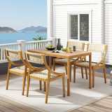 Outdoor Dining Chair Set of 4 with Webbing Seat and Backrest