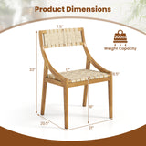 Outdoor Dining Chair Set of 4 with Webbing Seat and Backrest