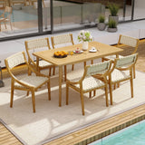 Outdoor Dining Chair Set of 4 with Webbing Seat and Backrest