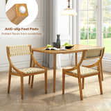 Outdoor Dining Chair Set of 4 with Webbing Seat and Backrest