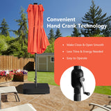 11 Pieces Patio Dining Set with LED Patio Umbrella with Base and Seat Cushions