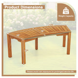 Set of 7 Outdoor Bench Acacia Wood Curved Garden Bench