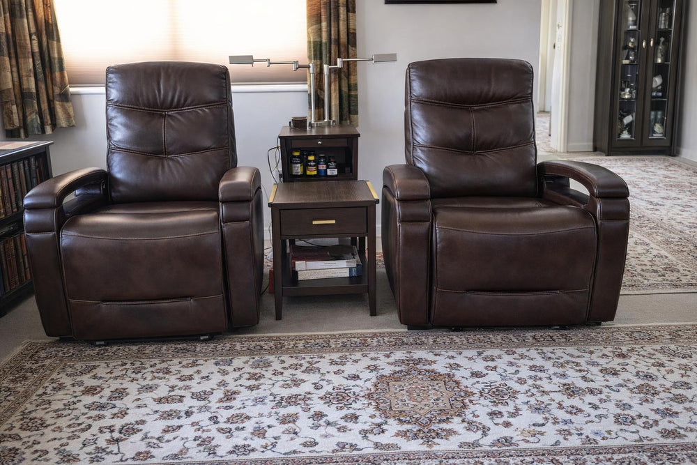 Laisha Leather Swivel Recliner Chair