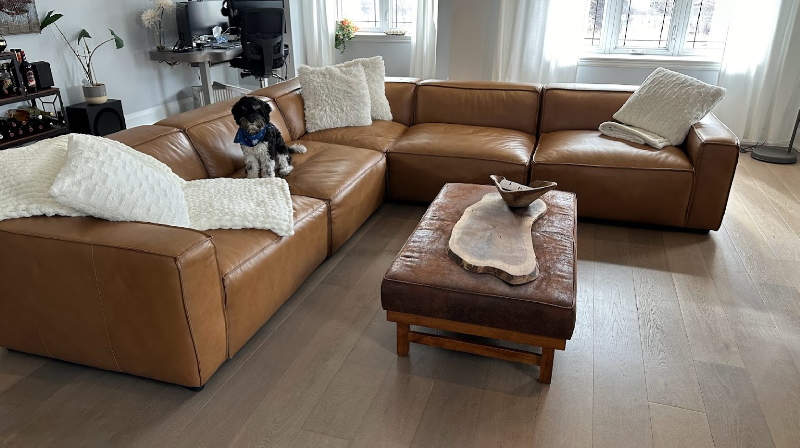 Nathan Leather Modular Corner Sectional Sofa