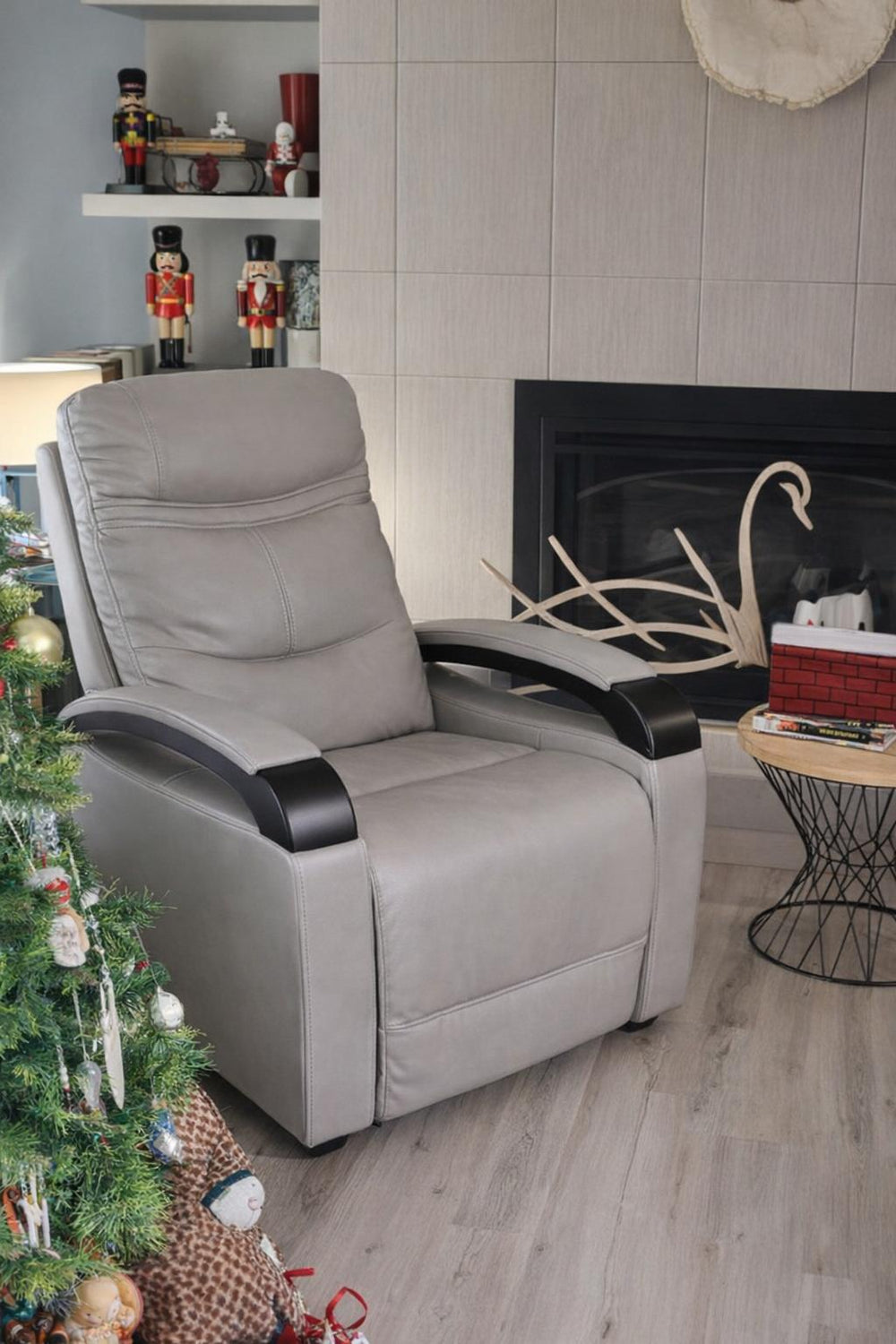 Laisha Leather Swivel Recliner Chair