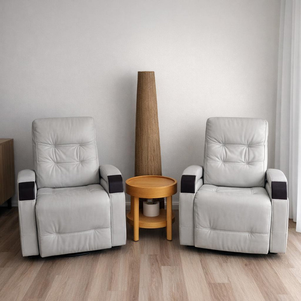 Laisha Leather Swivel Recliner Chair