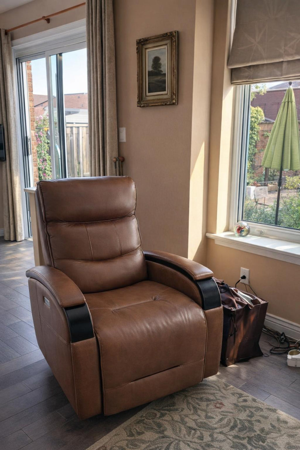 Laisha Leather Swivel Recliner Chair