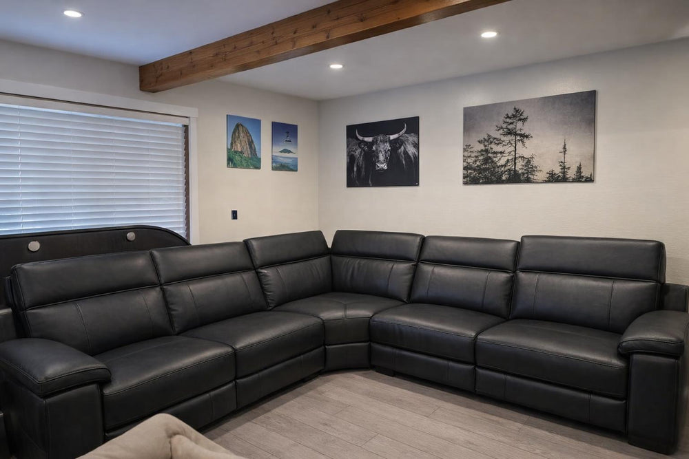 Ellie Leather Corner Sectional Sofa