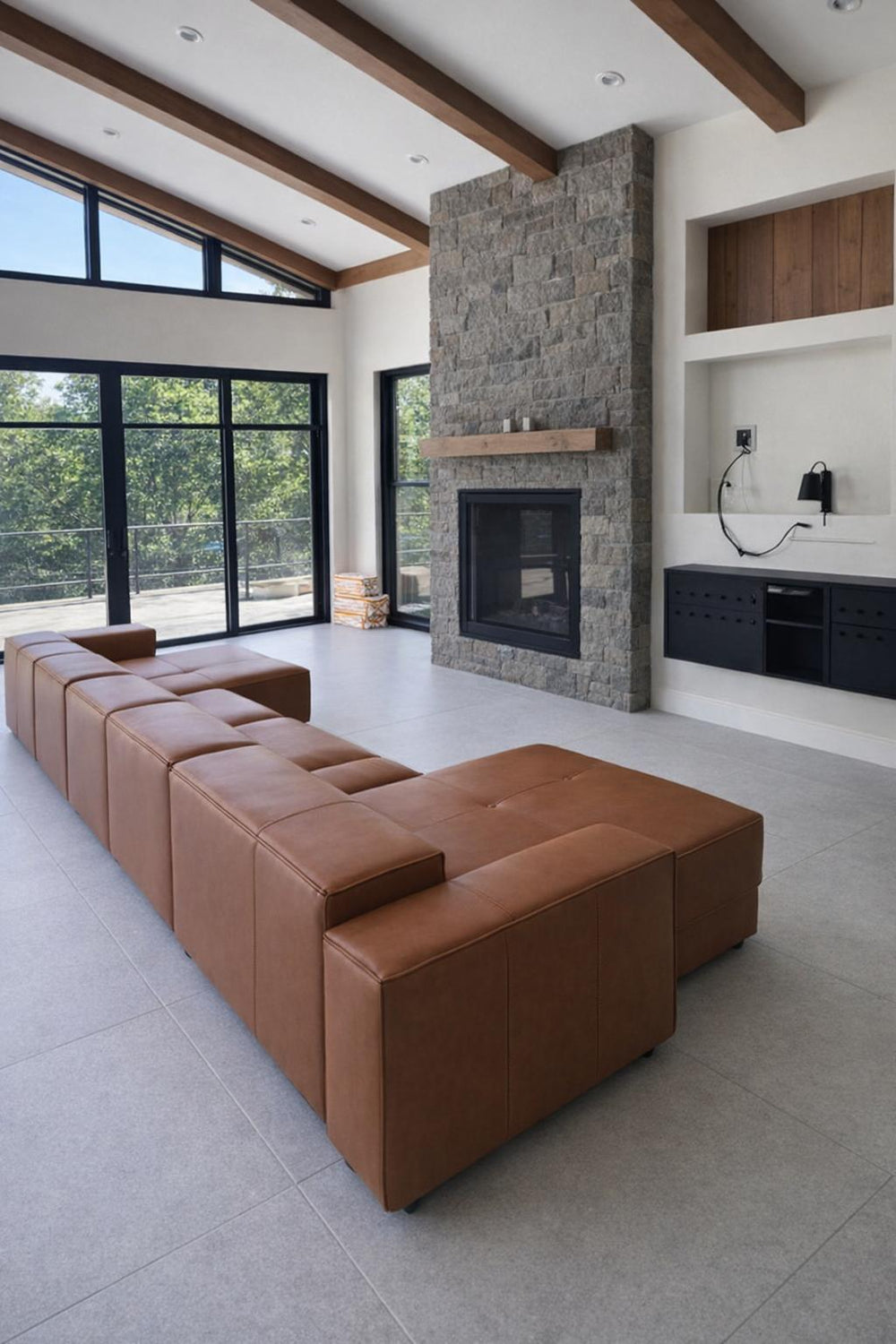 Nathan Leather Modular Sectional Sofa