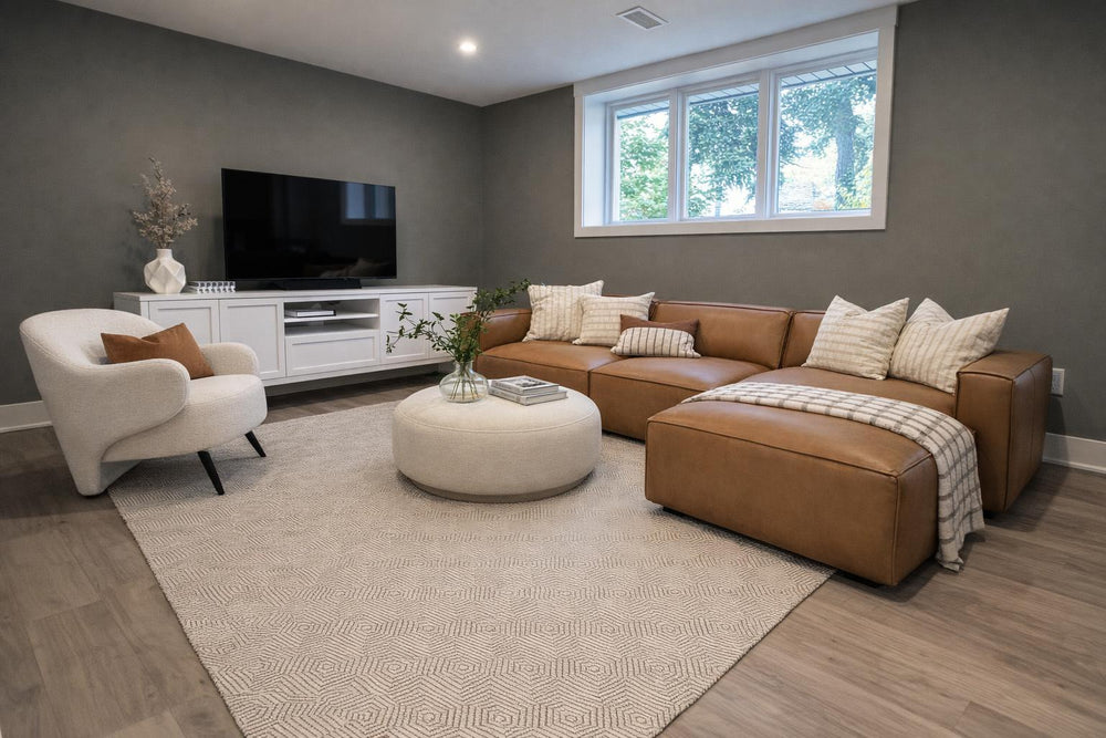 Nathan Leather Modular Sectional Sofa