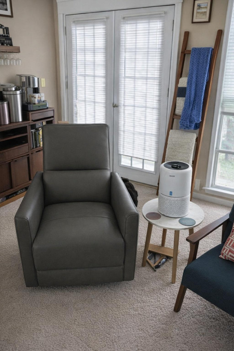 Kirstin Leather Swivel Recliner Chair
