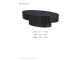 Imola Black Ash Oval Pedestal Coffee Table dimensions: 43.7 in wide, 24.8 in deep, 13.38 in high