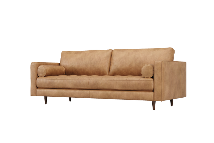 Isabella Leather Grande Sofa, Charme Tan