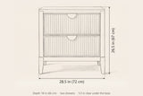Isili nightstand dimensions: 28.5 in wide, 26.5 in high, 18 in deep