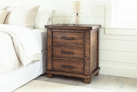 Ittiri Reclaimed Pine 3-Drawer Nightstand