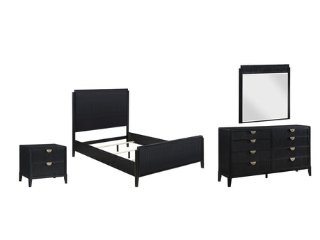 Jesi Black Fluted Oak Bedroom Set: What's included