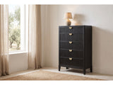 Jesi Black Fluted Oak Bedroom Set: chest