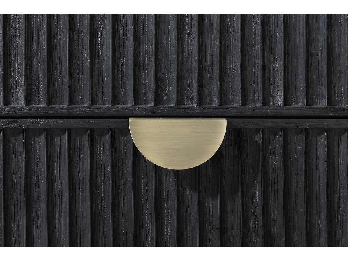 Jesi Black Fluted Oak Bedroom Set: Detail: pull