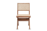 Joppolo Cane-Back Rubberwood Dining Chair (Set of 2), front view