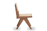 Joppolo Cane-Back Rubberwood Dining Chair (Set of 2), side view