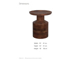 Lagonegro Solid Mango Pedestal Side Table dimensions: 16.0 in wide, 16.0 in deep, 18.0 in high