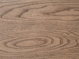 Close-up of the Lendinara 66-Inch Latte Elm 6-Drawer Dresser: the cathedral grain of the latte elm veneer