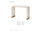 Leporano Capiz Shell Waterfall Console Table dimensions: 42.9 in wide, 15.8 in deep, 29.9 in high