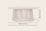 Levanzo oval dining table dimensions: 68.9 in long, 29.92 in high, 33.46 in deep