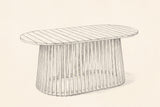 Pencil sketch of the Levanzo oval dining table, three-quarter view