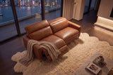 Elodie Distressed Italian Aniline Leather Dual Recliner Sofa