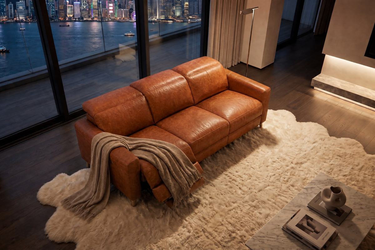 Distressed leather glowing in natural light