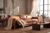 Elodie Distressed Italian Aniline Leather Dual Recliner Sofa
