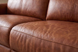 Elodie Distressed Italian Aniline Leather Dual Recliner Sofa